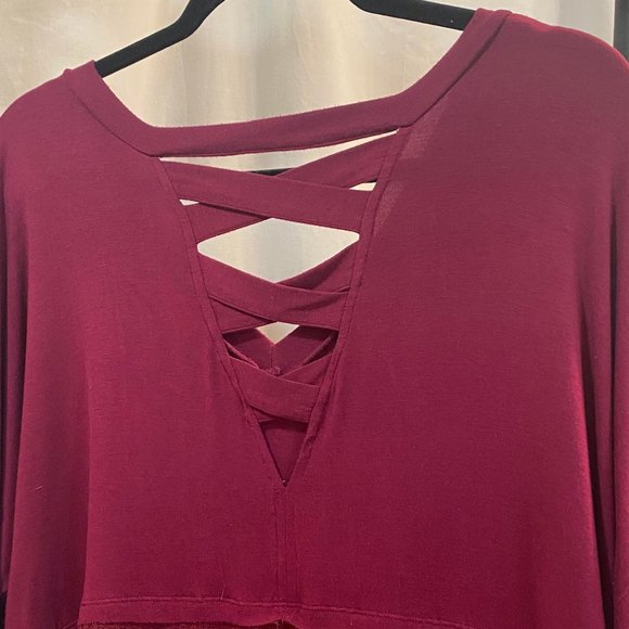 Kyoyo Long Sleeve Top with Criss-Cross Back - Picture 2 of 5